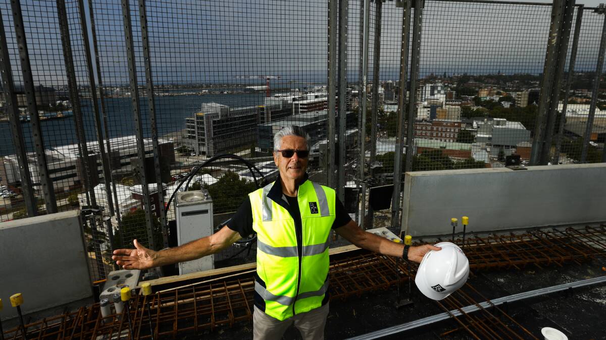 GOING UP: Verve developer Warwick Miller during construction. Picture: Jonathan Carroll