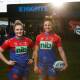 LEADERS: Hannah Southwell and Millie Boyle will co-captain the Newcastle Knights' NRLW side. Picture: Max Mason-Hubers 