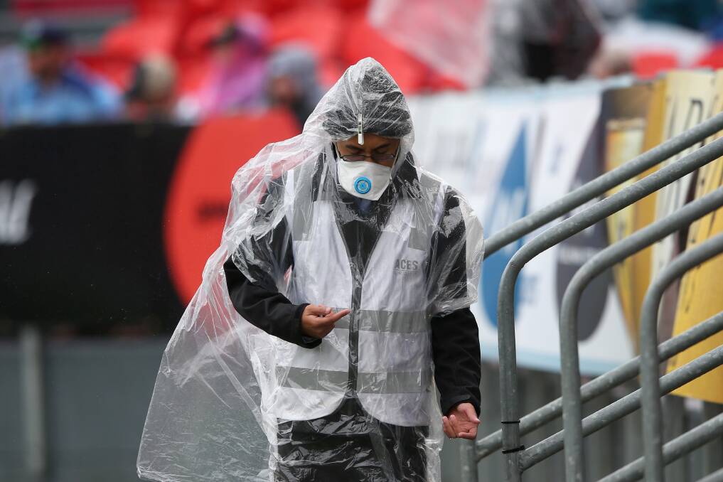 PRECAUTION: A security guard at the game. Picture: Getty Images