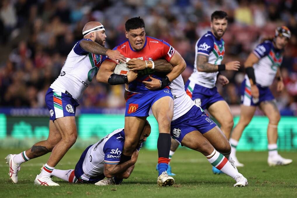 Leo Thompson takes a run against the Warriors on Sunday night. Picture Getty Images 