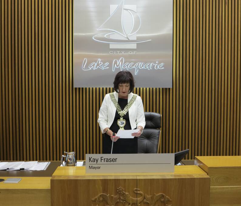 CHANGE: Lake Macquarie mayor Kay Fraser will not be in her regular chair. 