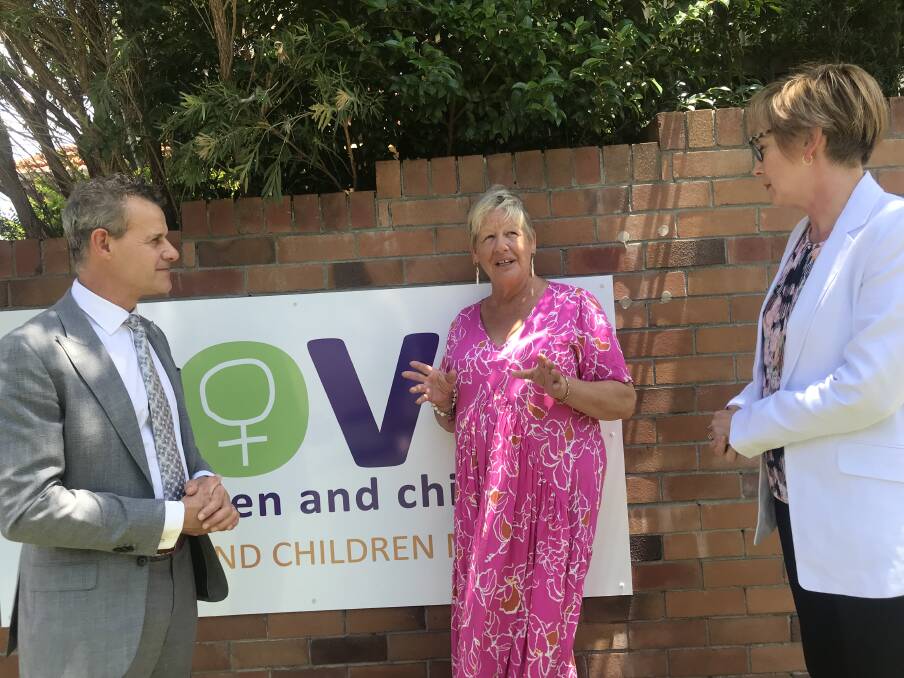 CONCERNED: Newcastle MP Tim Crakanthorp, Nova for Women and Children CEO Kelly Hansen and Charlestown MP Jodie Harrison. Picture: Max McKinney
