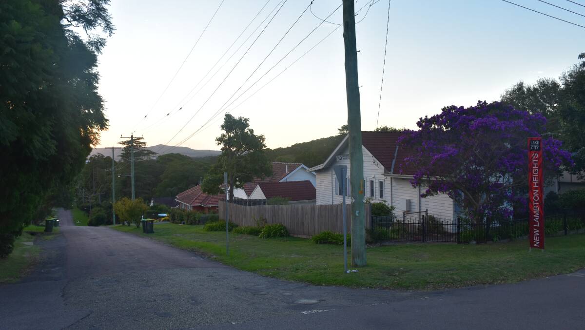 CHANGE: The entry to Currawong Road, which is set to be included within the suburb of New Lambton Heights. Picture: Max McKinney