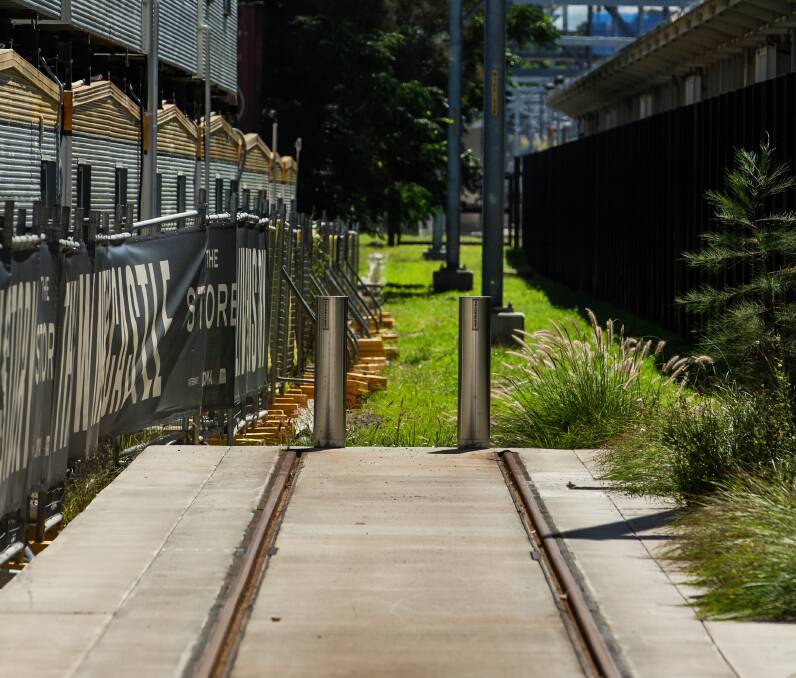 TERMINUS: The end of the light rail line in Wickham. Picture: Marina Neil