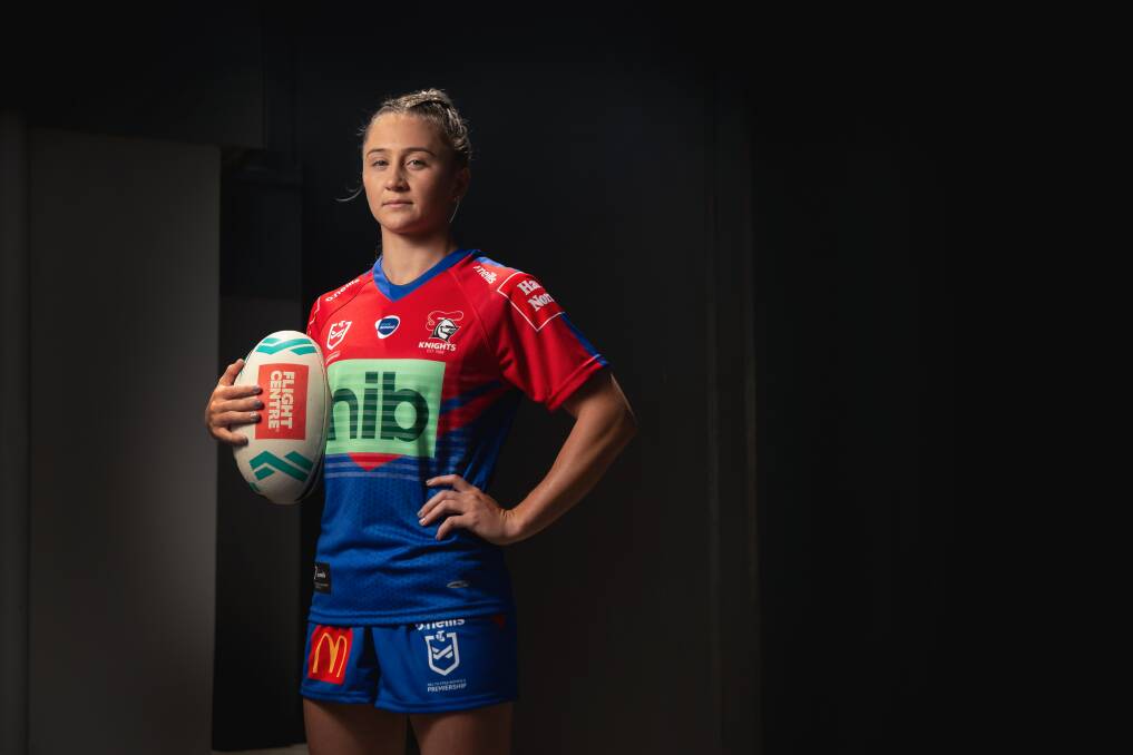 BACK AGAIN: Mackay product Emma Manzelmann is back at the Knights for the upcoming NRLW season. The crafty dummy-half put her apprenticeship on hold to take part in the club's second campaign. Picture: Marina Neil