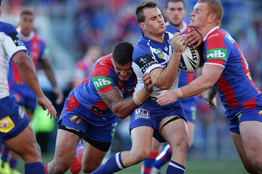 Reynolds playing against the Knights in 2013. Picture: Peter Stoop