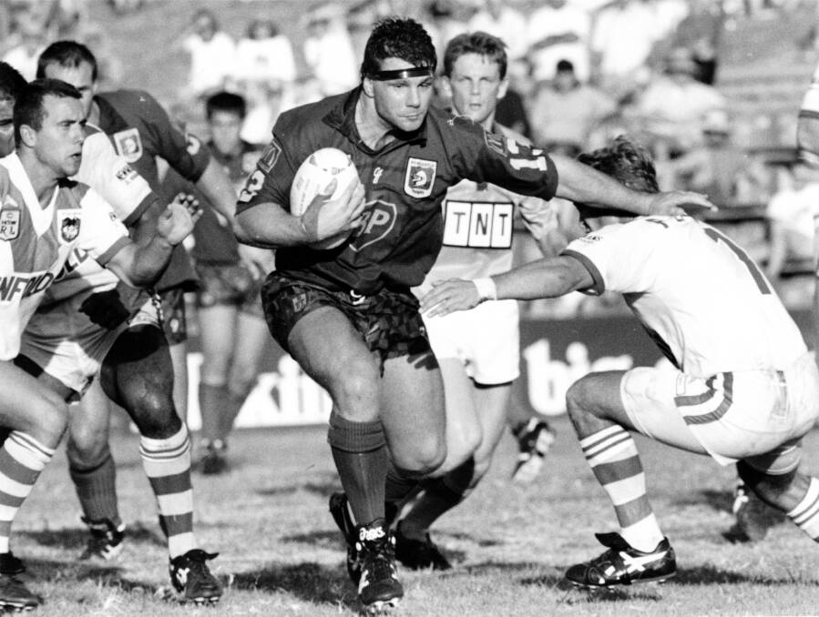 FLASHBACK: Marc Glanville during his playing days with the Newcastle Knights. He wore the red and blue in 188 first-grade games. Picture: Darren Pateman