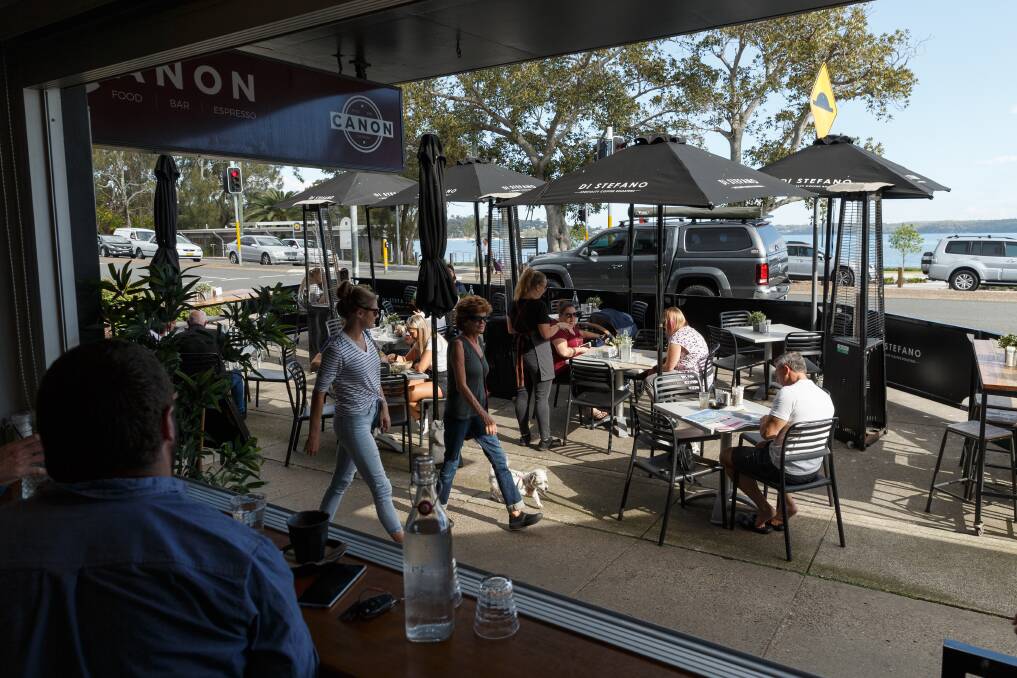 OPTION: On-street parking spaces outside hospitality businesses in areas like Warners Bay could be used for outdoor dining. 
