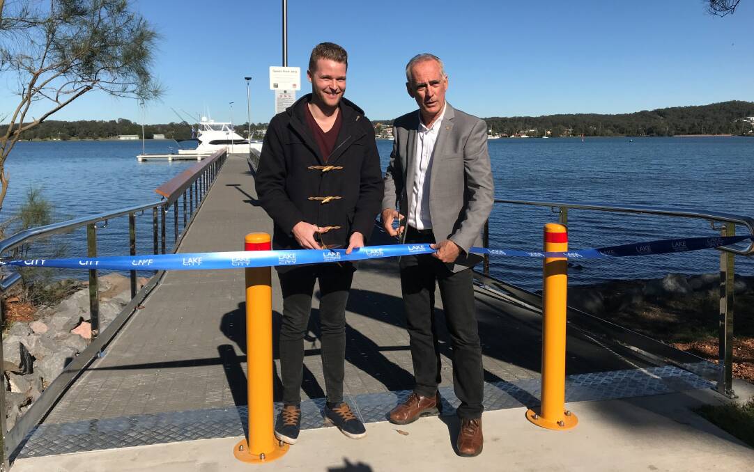 READY: Cr Nick Jones and Greg Piper open the jetty. 