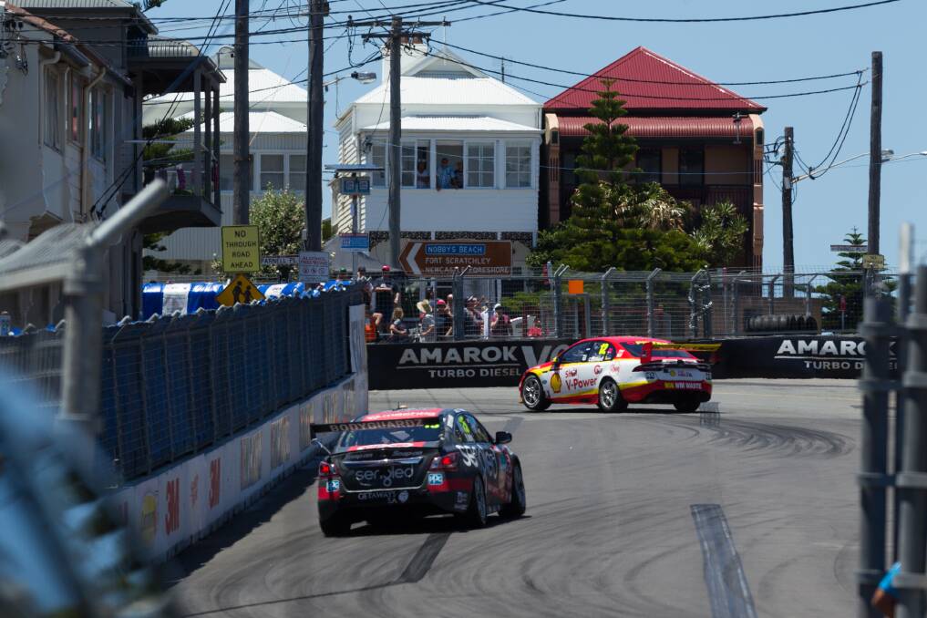 IMPACT: The section of the Newcastle 500 track which passes through historic Newcastle East. The time it takes to install and remove track infrastructure in the east end has been lamented as the main issue of hosting Supercars. 