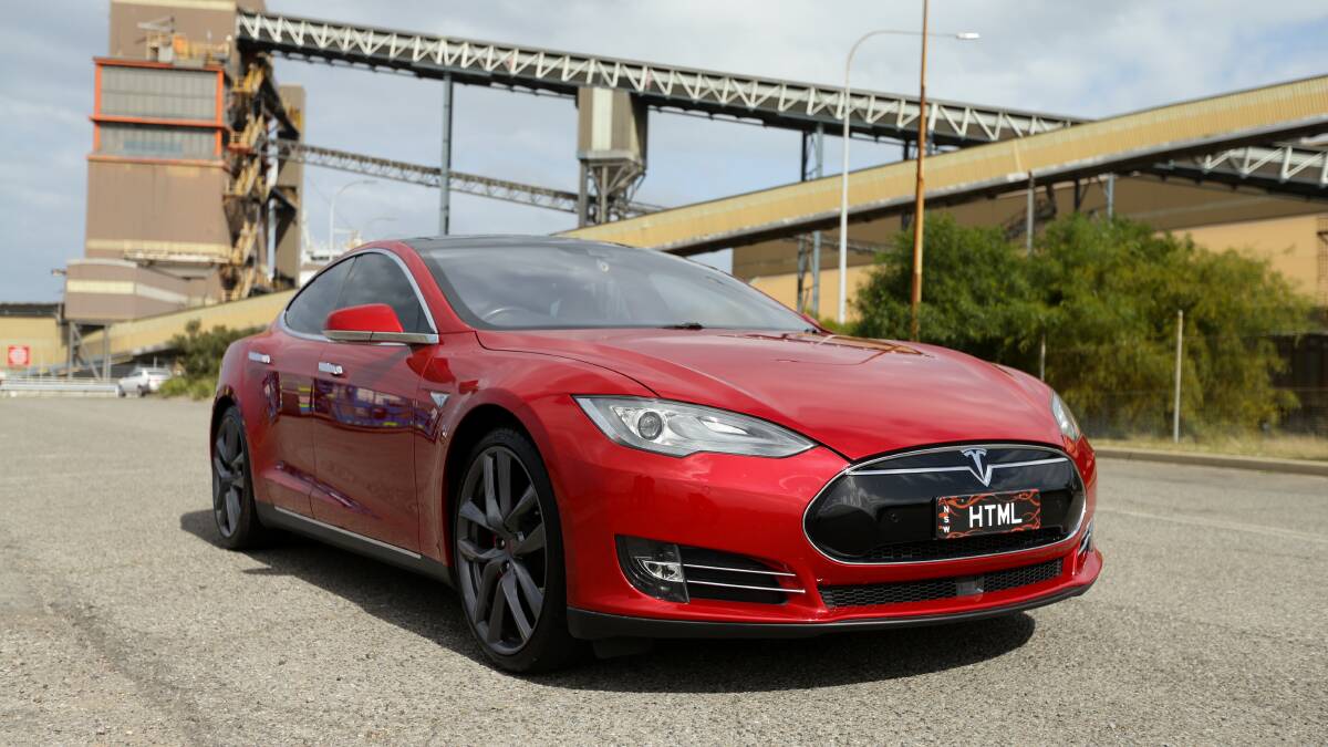 POLISHED: Michael Barwell's Tesla model S. Picture: Jonathan Carroll