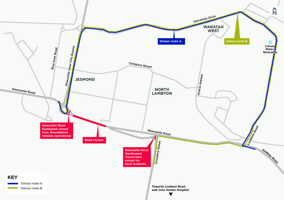 DETOUR: The traffic diversions in place on Saturday. 