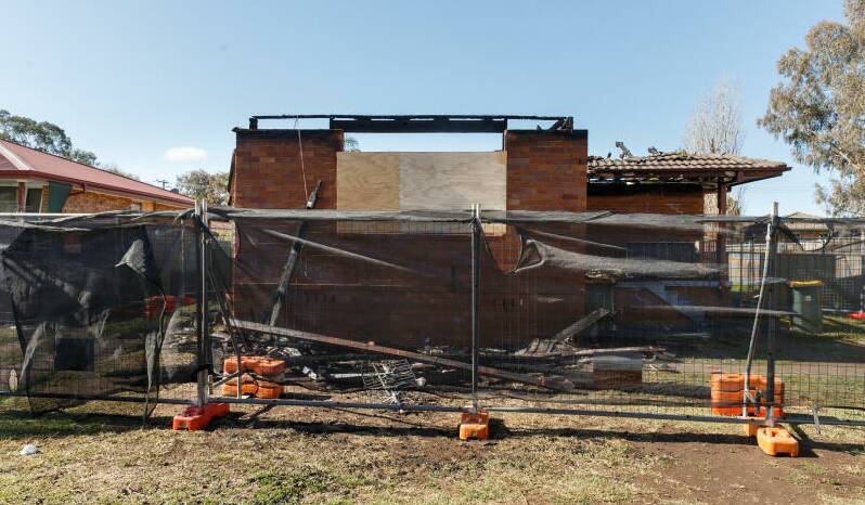 DESTROYED: The family's house. Picture: Max Mason-Hubers