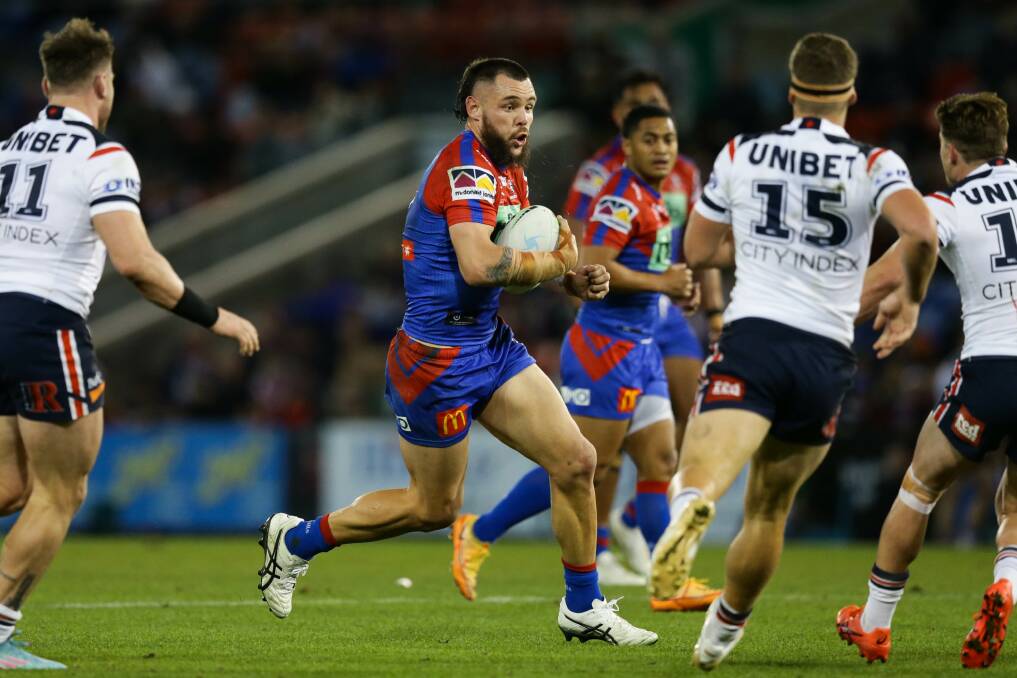 BACK: Newcastle Knights prop David Klemmer returns on Saturday night to face the Brisbane Broncos at Suncorp Staidum. Picture: Jonathan Carroll 
