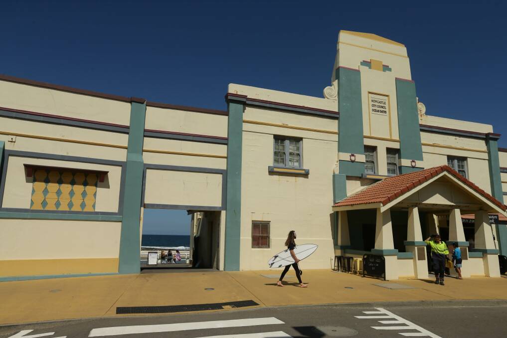 HISTORIC: The facade of Newcastle Ocean Baths remains a priority to retain. Picture: Jonathan Carroll