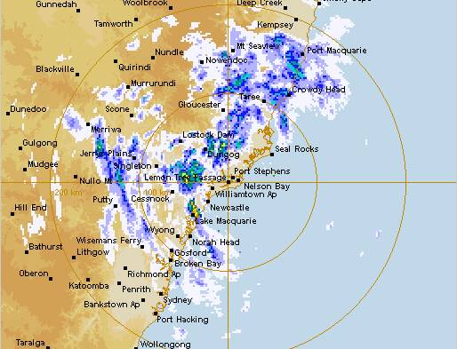 ON ITS WAY: A rain radar image from Saturday afternoon. 