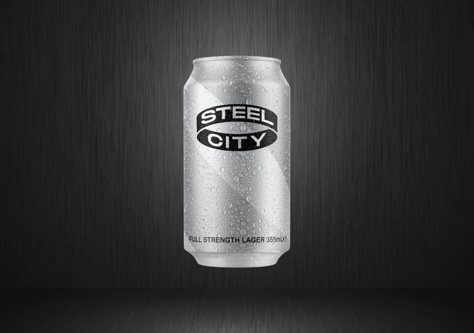 FRESH DROP: A Steel City lager beer can. 