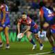 FOCUSED: Newcastle Knights halfback Adam Clune is undeterred by the club's pursuit of more experienced playmaker. Picture: Jonathan Carroll 
