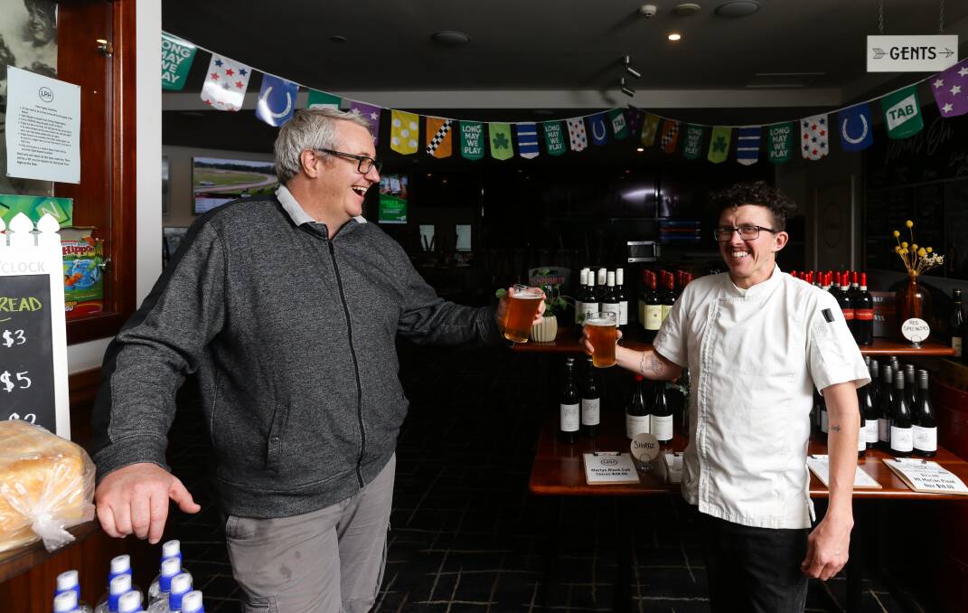 CHEERS: Lambton Park Hotel general manager Michael Campbell and head chef Brendon Gray welcomed the changes. Picture: Jonathan Carroll