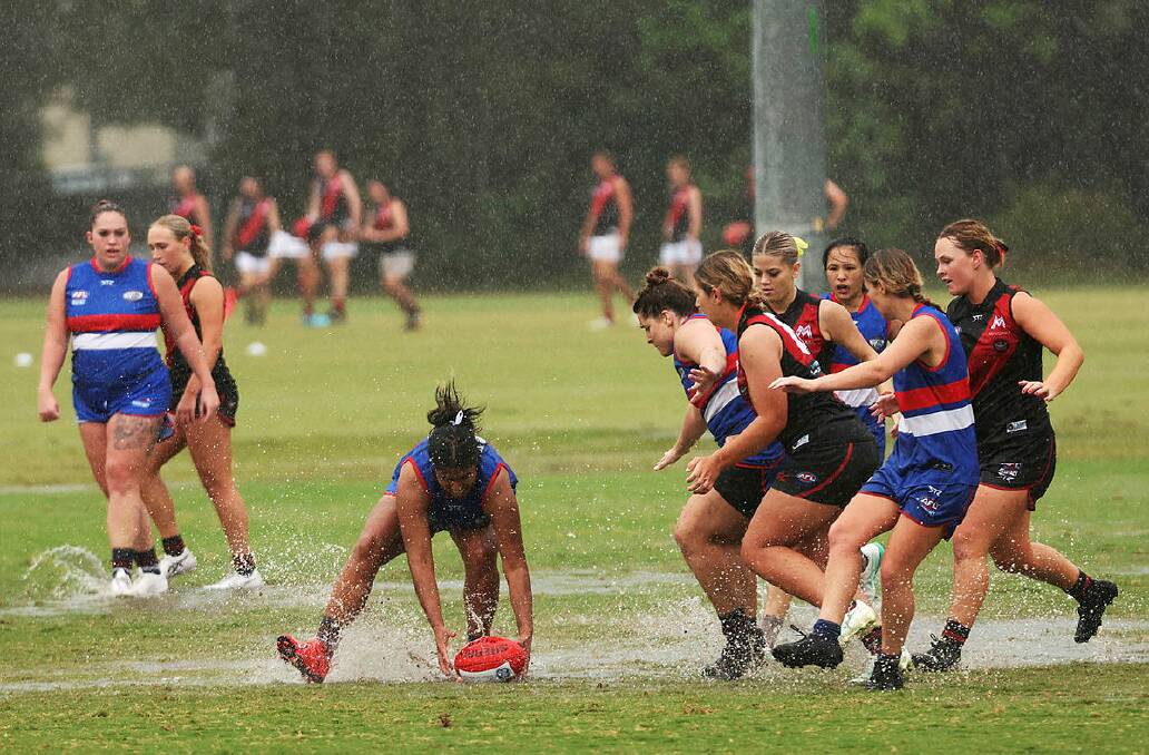 Warners Bay players in a recent clash with Killarney Vale. Picture by Peter Lorimer