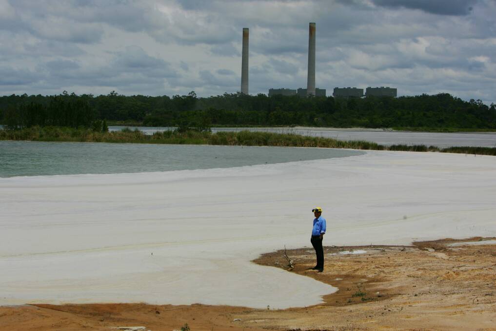 UNDER FIRE: Eraring Power Station ash dam in 2007. 