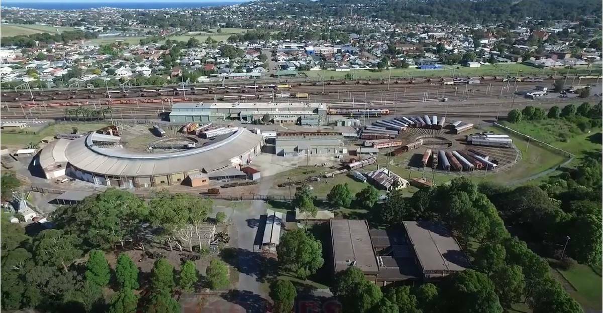 POTENTIAL: An aerial view of the old Broadmeadow locomotive depot. 