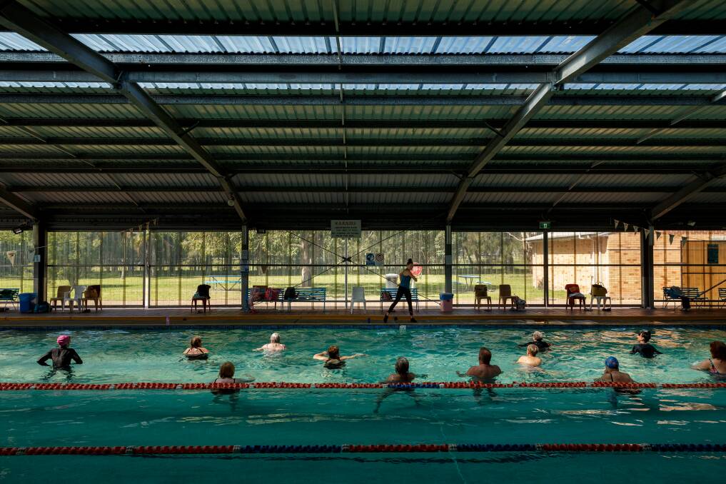 STAYING ACTIVE: An aqua-aerobics in the 25-metre pool. Picture: Max Mason-Hubers