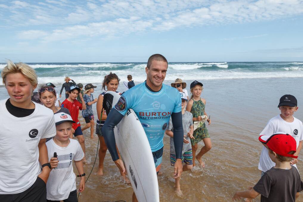 HOMETOWN HOPE: Ryan Callinan swamped by kids at Surfest last year. Picture: Max Mason-Hubers