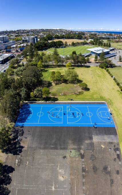 The basketball courts installed last year. 