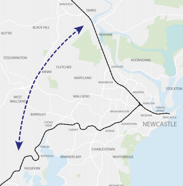 
The Lower Hunter Freight Corridor as outlined by Transport for NSW.