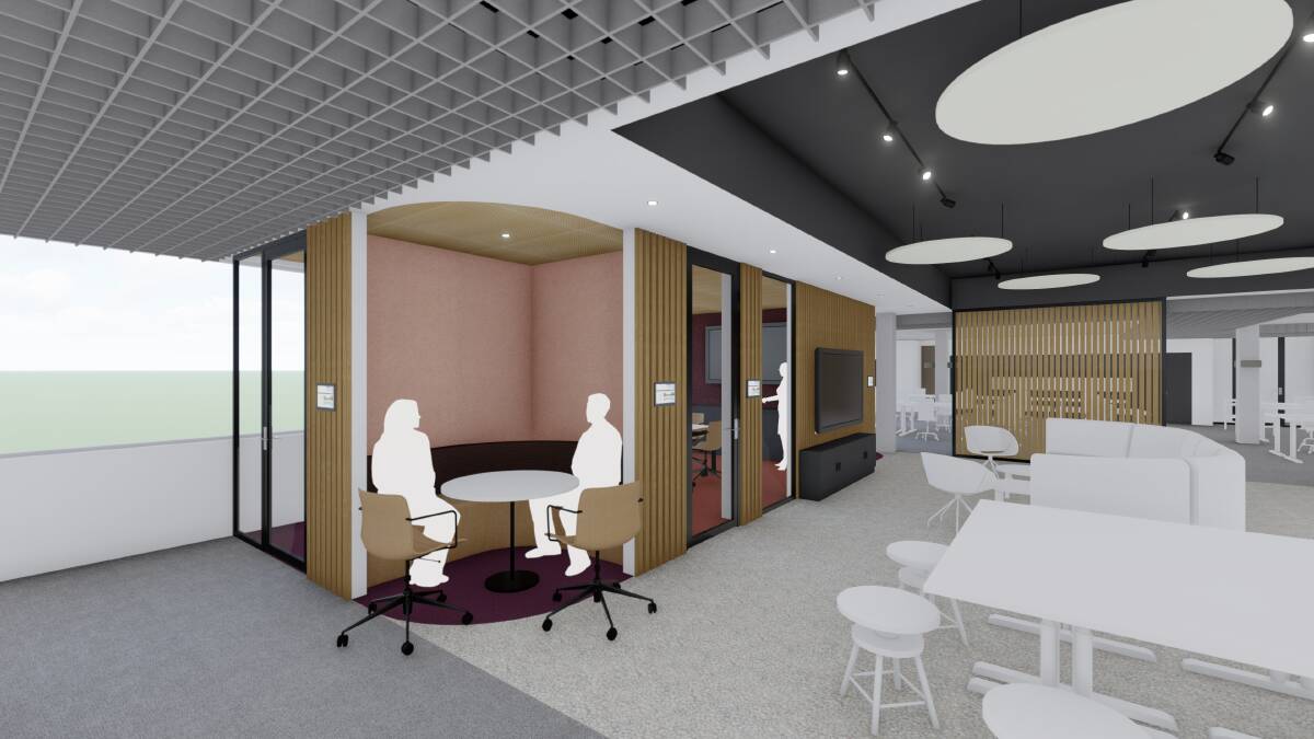 OVERHAUL: How work areas in the Speers Point administration building might look after renovations. The council is reconfiguring and refitting 4458 square metres of workspace as part of a project it says will cost $17.8 million.