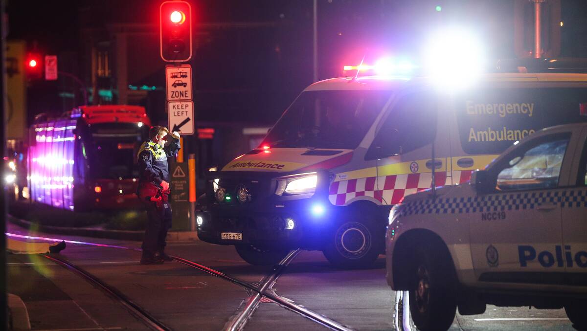 TRAGIC: The scene after a cyclist fell from his bike. Picture: Marina Neil