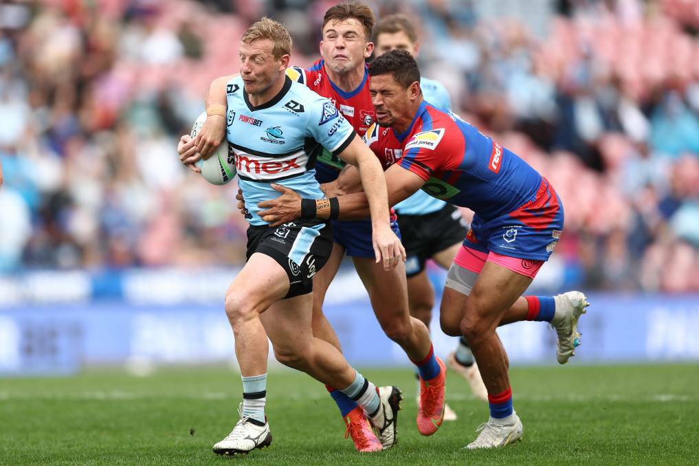 Lachlan Miller playing for Cronulla. Picture Getty Images