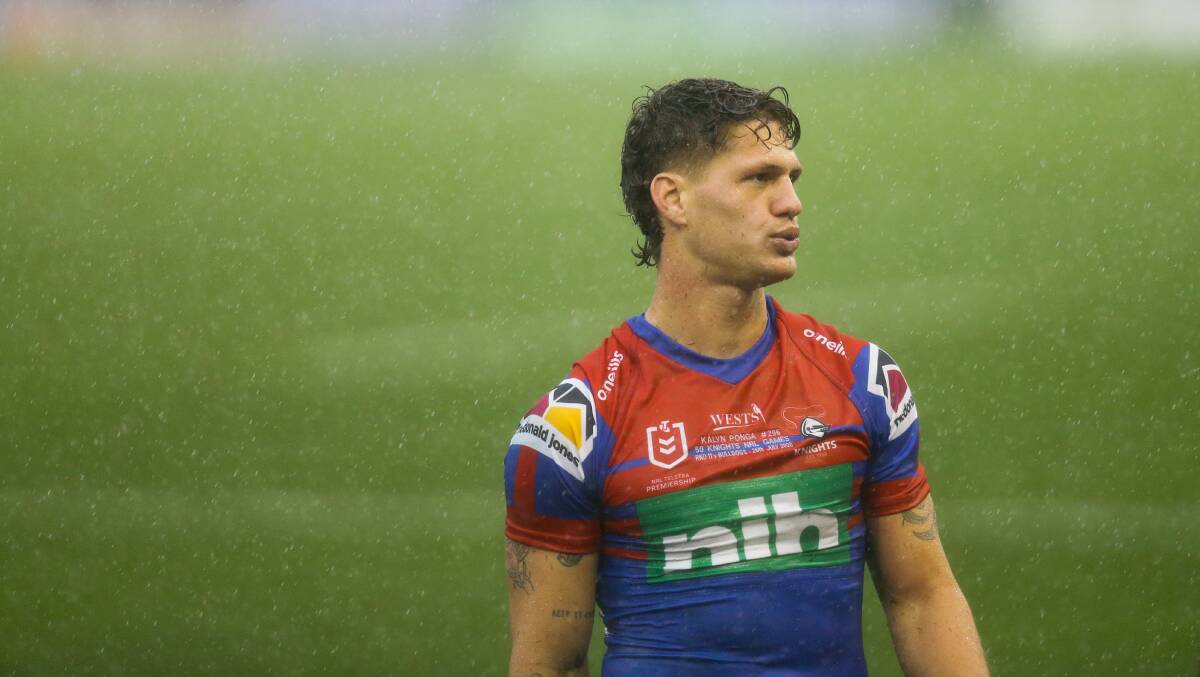 UNDER FIRE: Knights captain Kalyn Ponga. Picture: Jonathan Carroll 