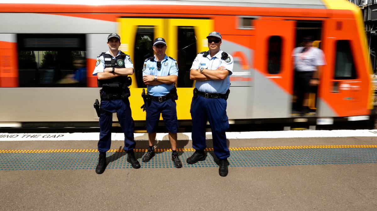 COMPLIANCE: Police transport officers at Maitland train station in February. The Hunter line has the worst fare compliance rate in NSW. Almost 2000 fare-related fines were issued on the line in the past year. Picture: Jonathan Carroll