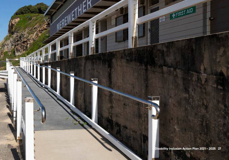 A ramp at the Merewether Ocean Baths. 