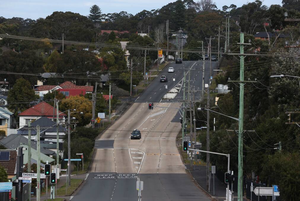 GHOST TOWN: Croudace Street in New Lambton on Monday afternoon. The road is usually one of the city's busiest on weekdays. Picture: Simone De Peak