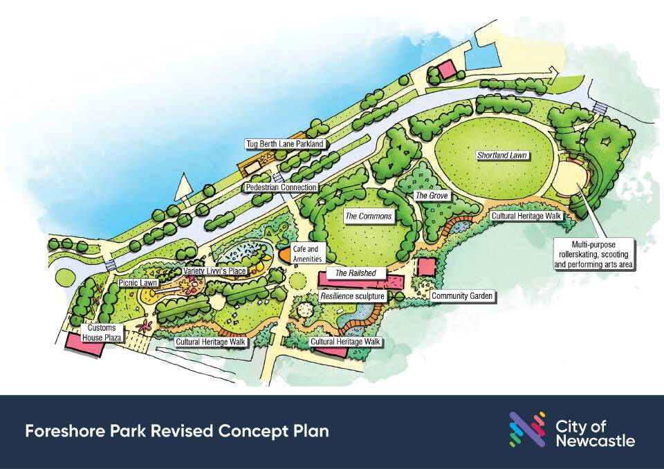 CHANGES: One of the images released by council on Friday of the vision for Foreshore Park. A draft master plan will be exhibited later this year. 
