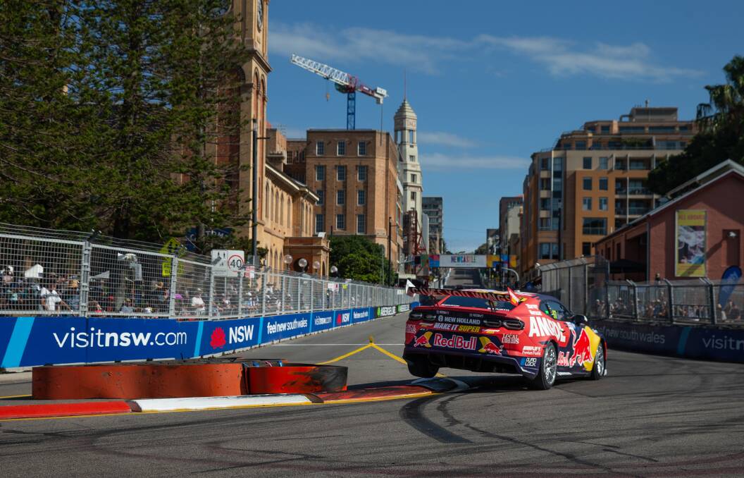 Shane van Gisbergen at turn one on Friday. Picture by Marina Neil