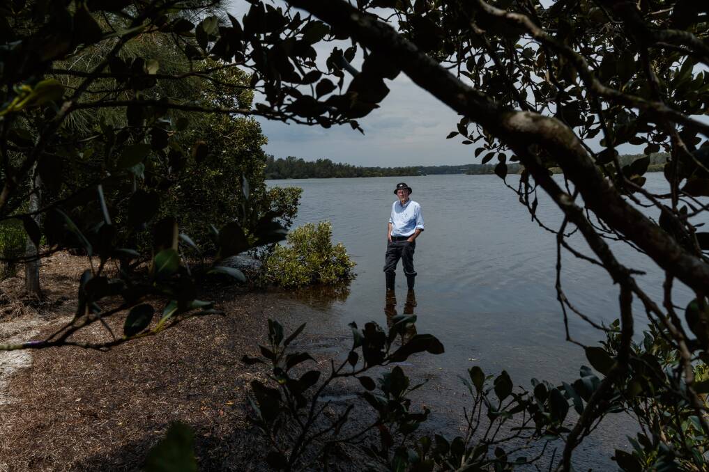 ILL-SUITED: Eraring Residents Association president Terry Pascoe on the edge of Lake Eraring. 