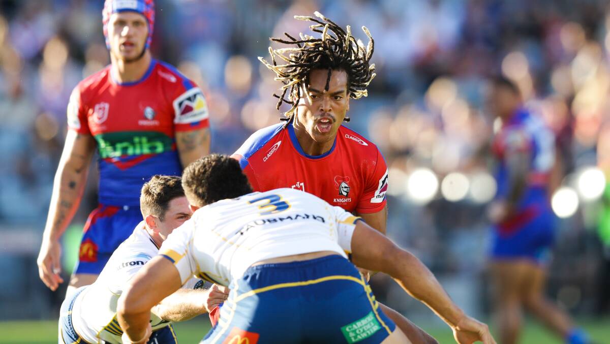 Dominic Young takes a run against Parramatta on Friday. Picture by Jonathan Carroll