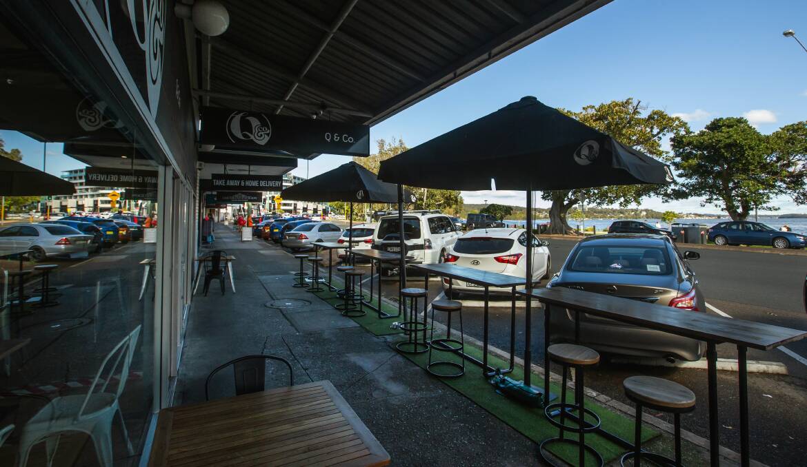 RESTRICTED: Q & Co's outdoor dining area on the footpath alongside The Esplanade. Picture: Marina Neil 
