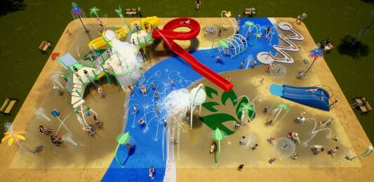 FUTURE: An artist's impression of the proposed splash park. 