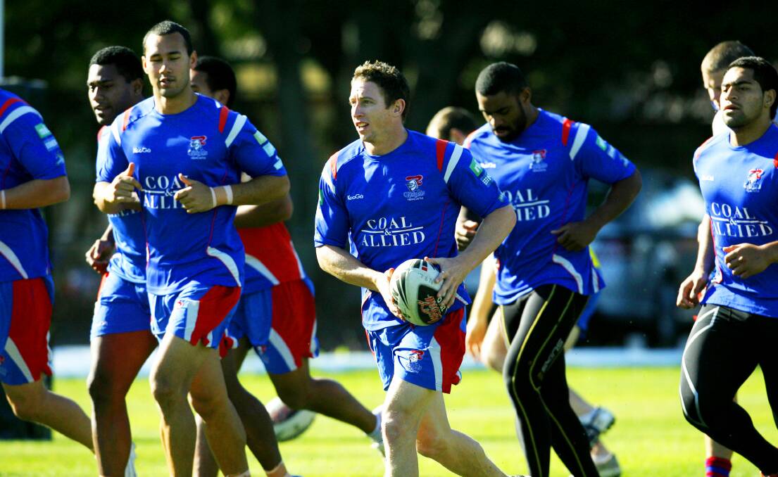 LEADER: Gidley at Knights training in 2009. Picture: Ryan Osland