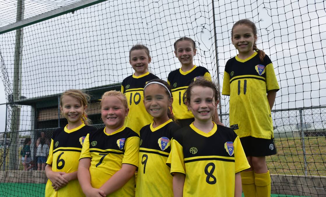 WINNING RUN: The girls Futsal side, pictured (left to right) back row: Indie Beaumont Brooks, Celeste Hanson and Sarai Evans. Front row: Chevy Cunningham, Sienna Legg, Nelita Cifrian and Penelope Taylor. Picture: Max McKinney