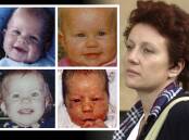 Tragic: Kathleen Folbigg with her four children, Laura, Sarah, Caleb and Patrick. 
