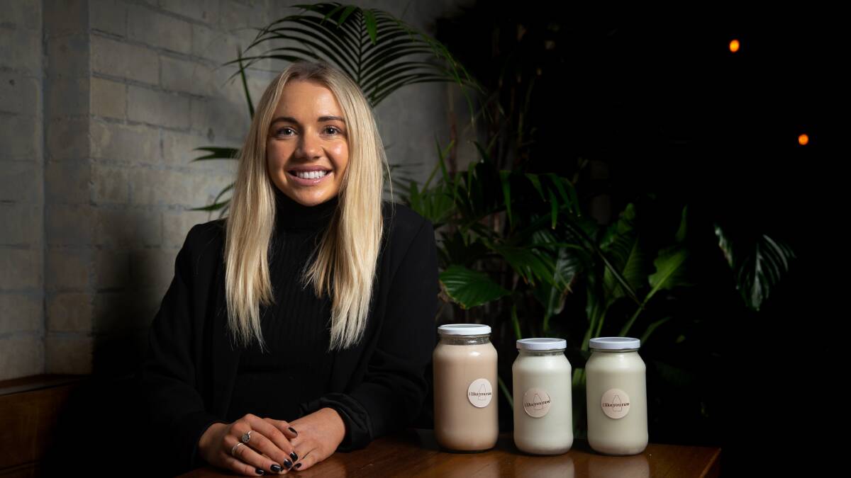 SILVER LINING: Helenah Sinclair returned home from New York to Newcastle when COVID-19 hit and started her dream business, I Like You Raw. Picture: Marina Neil