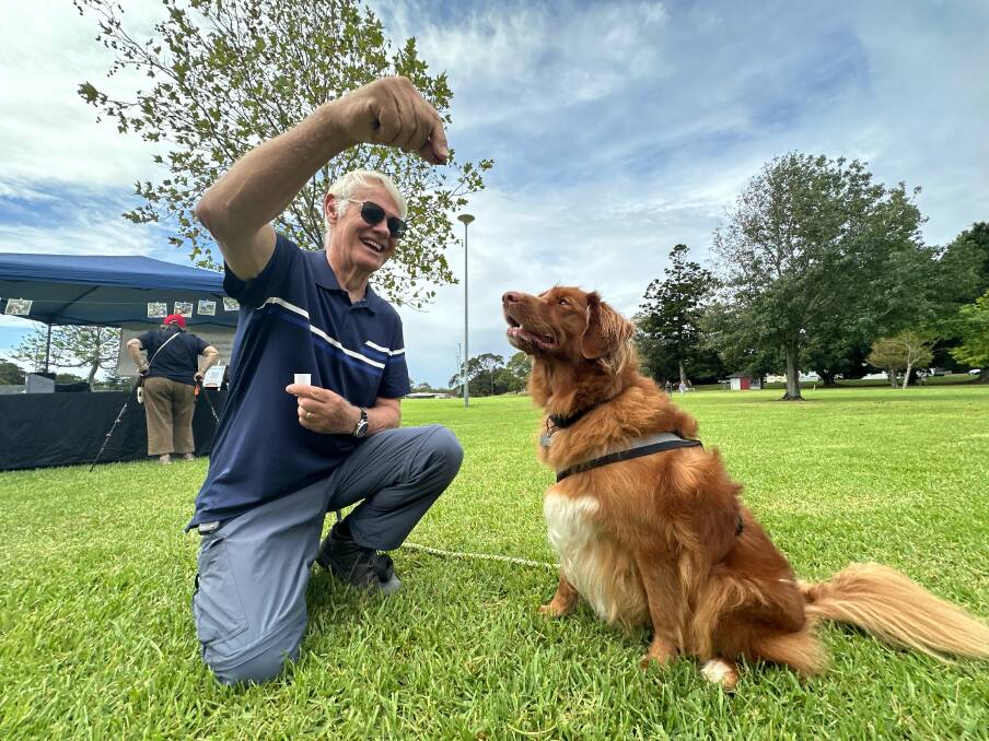 Bill Chambers with Tolllie, the Nova Scotia Duck Tolling Retriever. Picture by Simon McCarthy