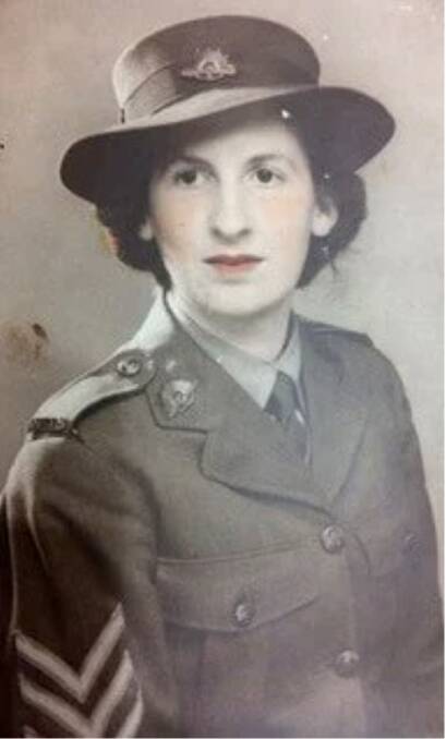 Mrs Potts in her military attire during her World War II service.