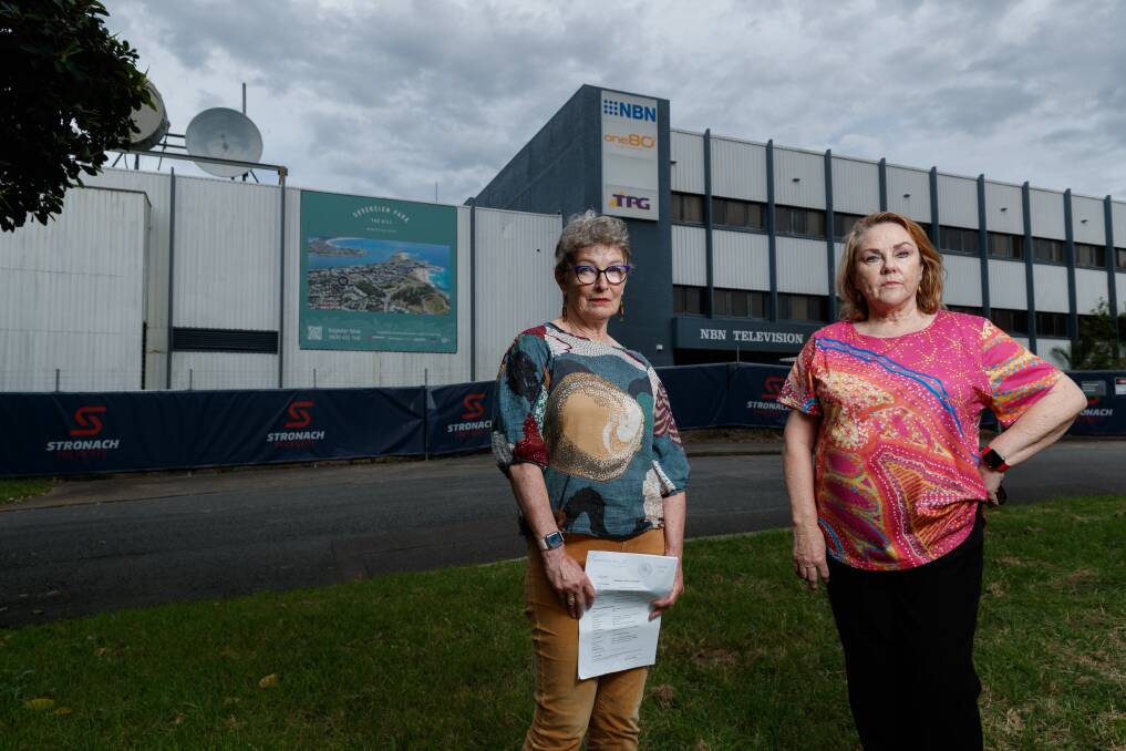 Hunter Community Forum member Therese Doyle and resident Ghillian Sullivan who lives behind the former NBN site, the development of which the community coalition tried unsuccessfully to block in February 2023. Picture by Max Mason-Hubers.